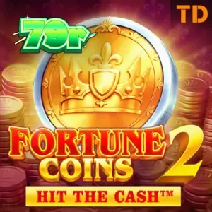 Interface do jogo Fortune Coins 2 com símbolos de moedas douradas